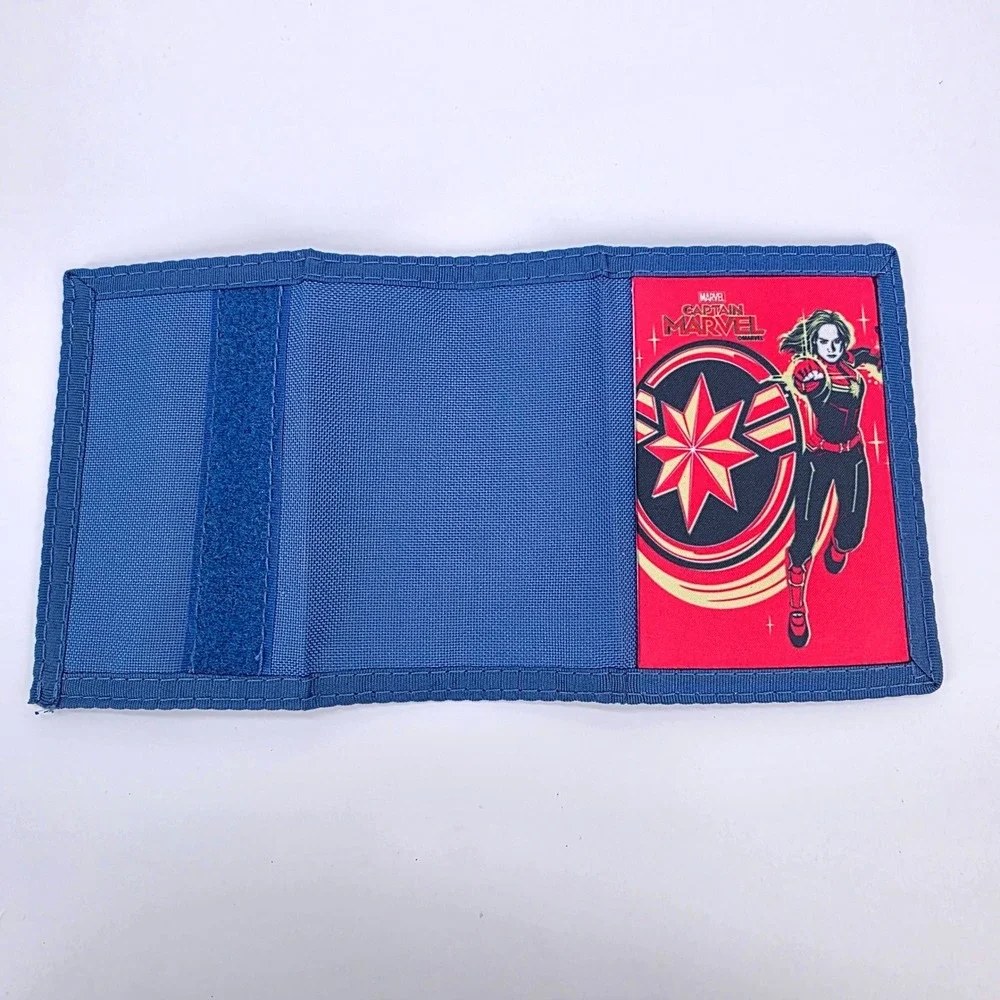 Marvel Captain Marvel‎ Blue Nylon Trifold Wallet Carol Danvers Graphic MCU